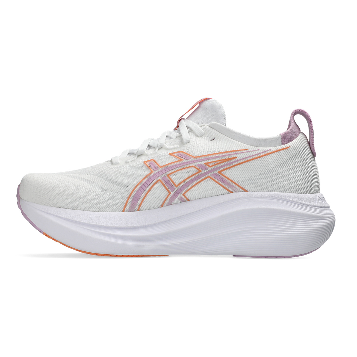Asics Gel Nimbus 27 White - Light Ube — White - Light Ube — Size B — Width 5 — Side View