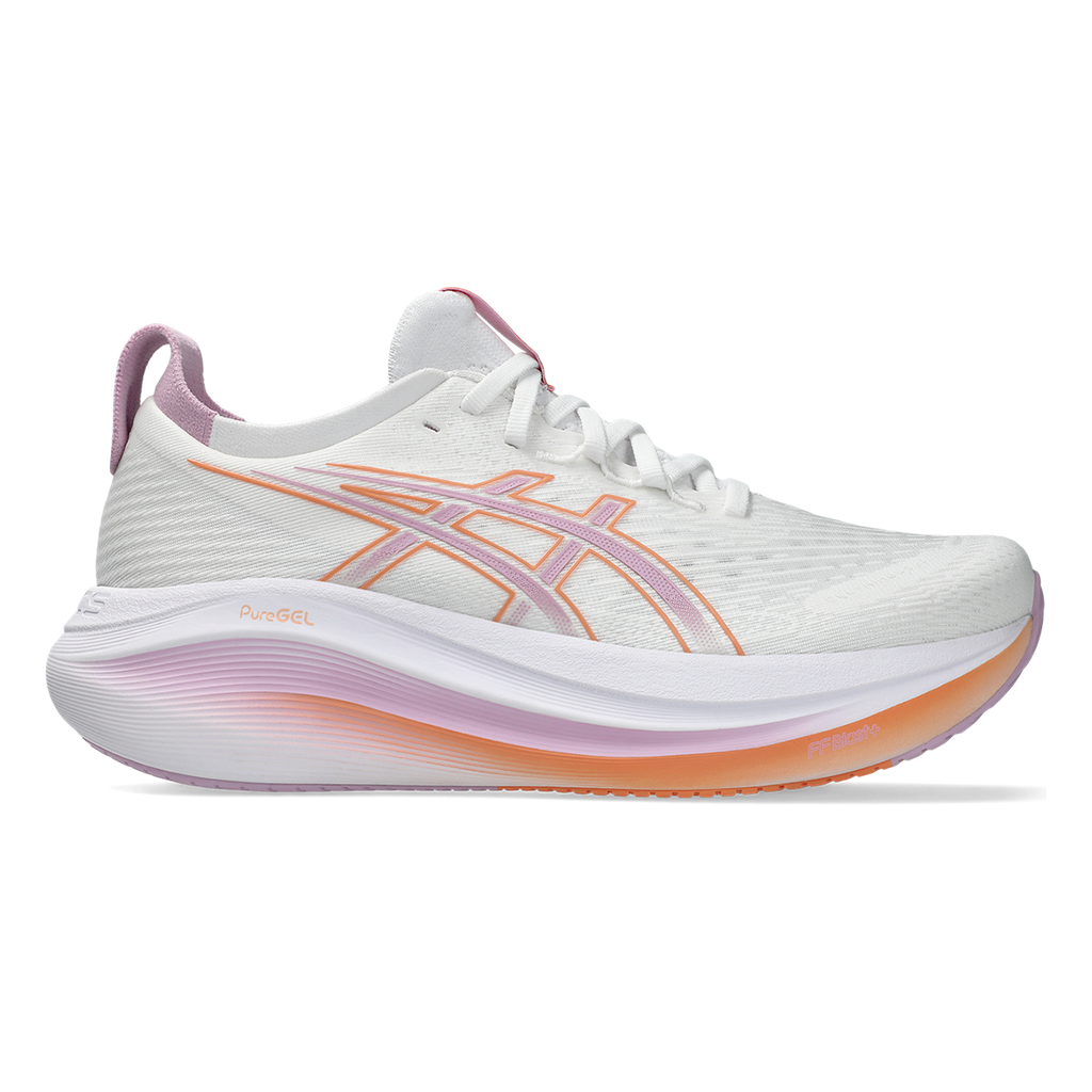 Asics Gel Nimbus 27 White - Light Ube — White - Light Ube — Size B — Width 5 — Front View