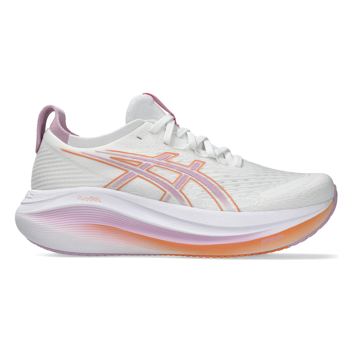 Asics Gel Nimbus 27 White - Light Ube — White - Light Ube — Size B — Width 5 — Front View