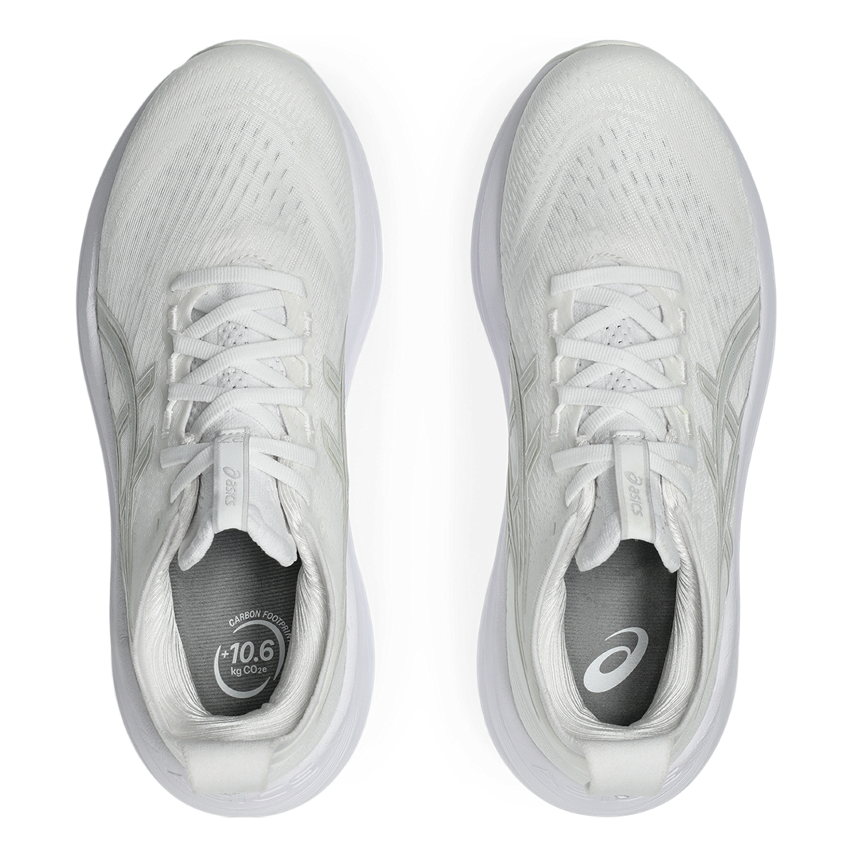 Asics Gel Nimbus 27 White - Glacier Grey — White - Glacier Grey — Size D — Width 6 — Back View