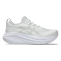 Asics Gel Nimbus 27 White - Glacier Grey — White - Glacier Grey — Size D — Width 6 — Front View