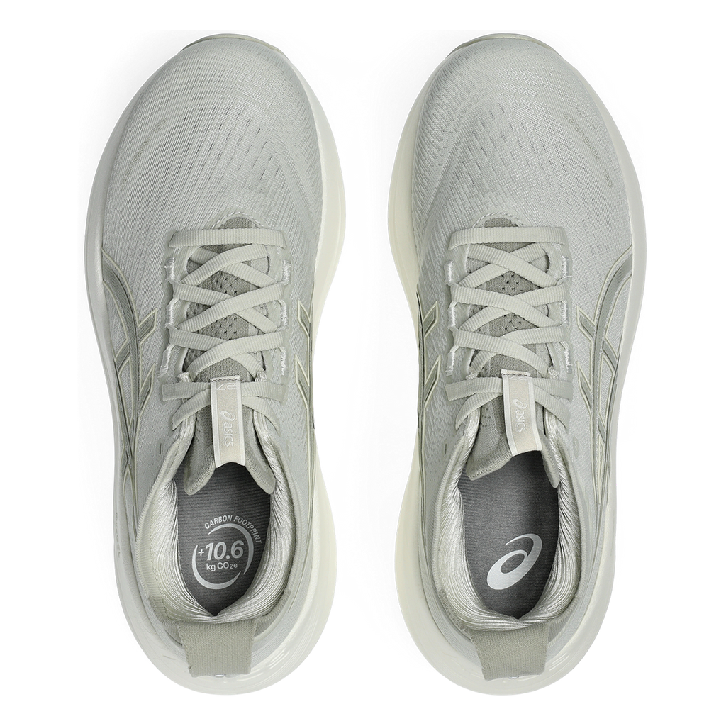 Asics Gel Nimbus 27 Lake Grey - White Sage — Lake Grey - White Sage — Size B — Width 5 — Back View
