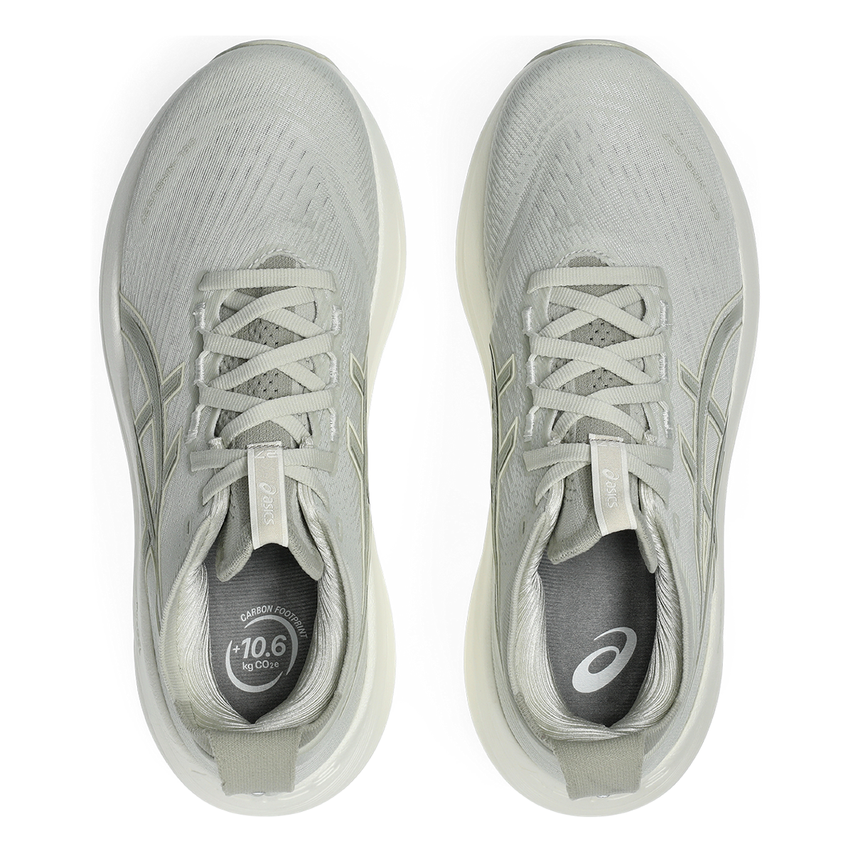 Asics Gel Nimbus 27 Lake Grey - White Sage — Lake Grey - White Sage — Size B — Width 5 — Back View