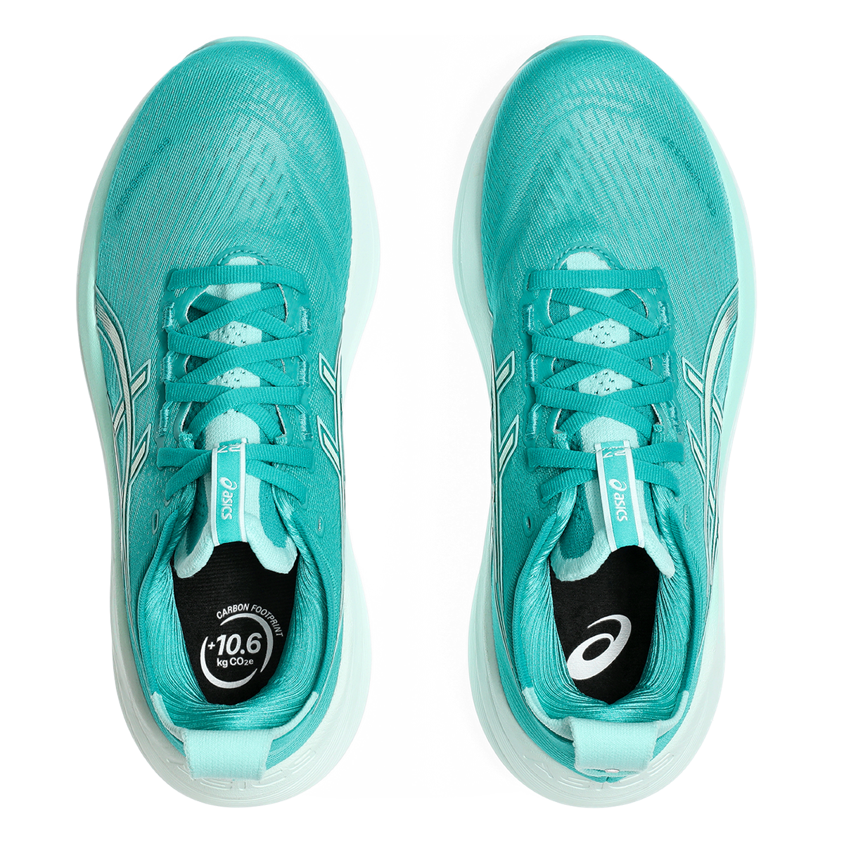Asics Gel Nimbus 27 Wave Teal - Illuminate Mint — Wave Teal - Illuminate Mint — Size B — Width 5 — Back View