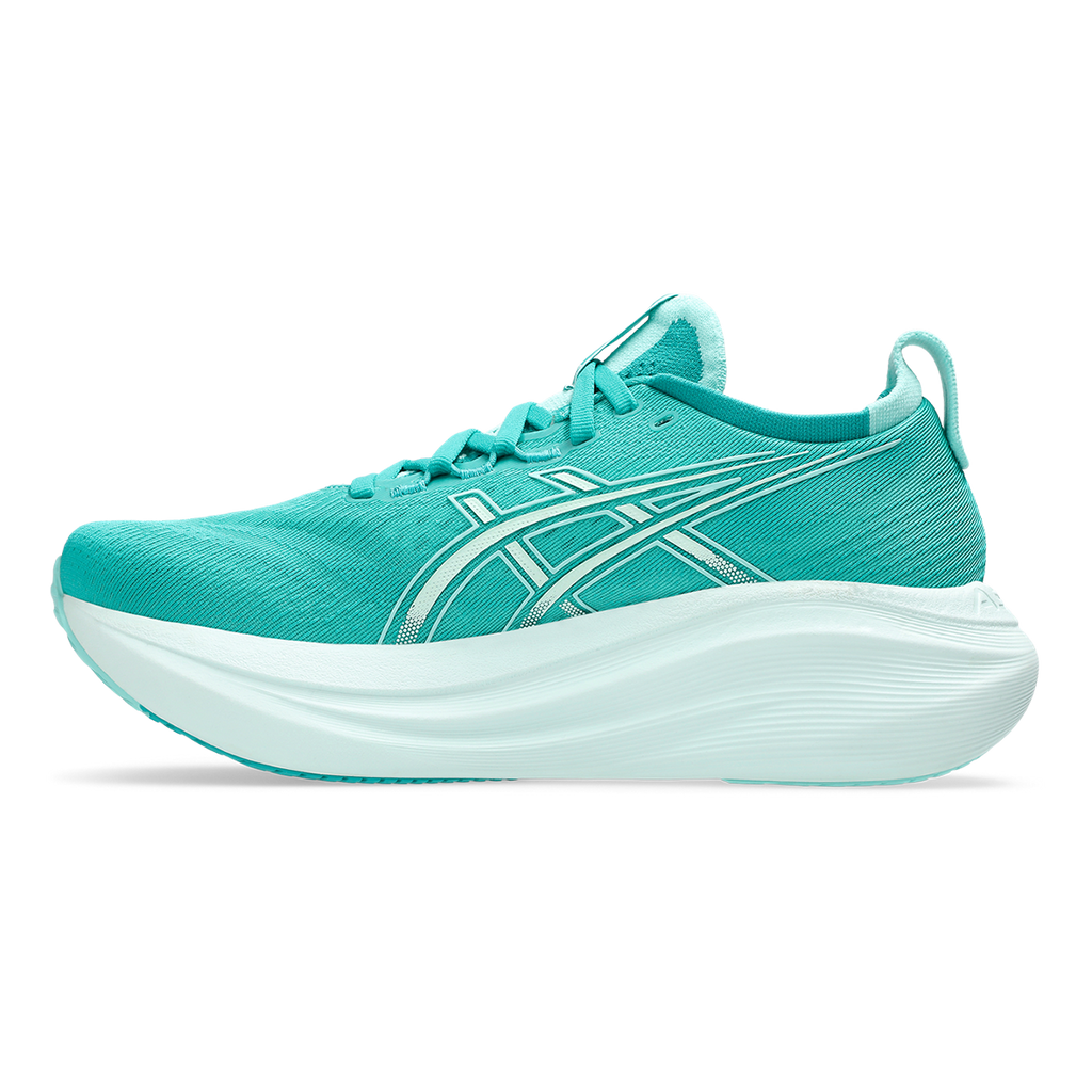 Asics Gel Nimbus 27 Wave Teal - Illuminate Mint — Wave Teal - Illuminate Mint — Size B — Width 5 — Side View