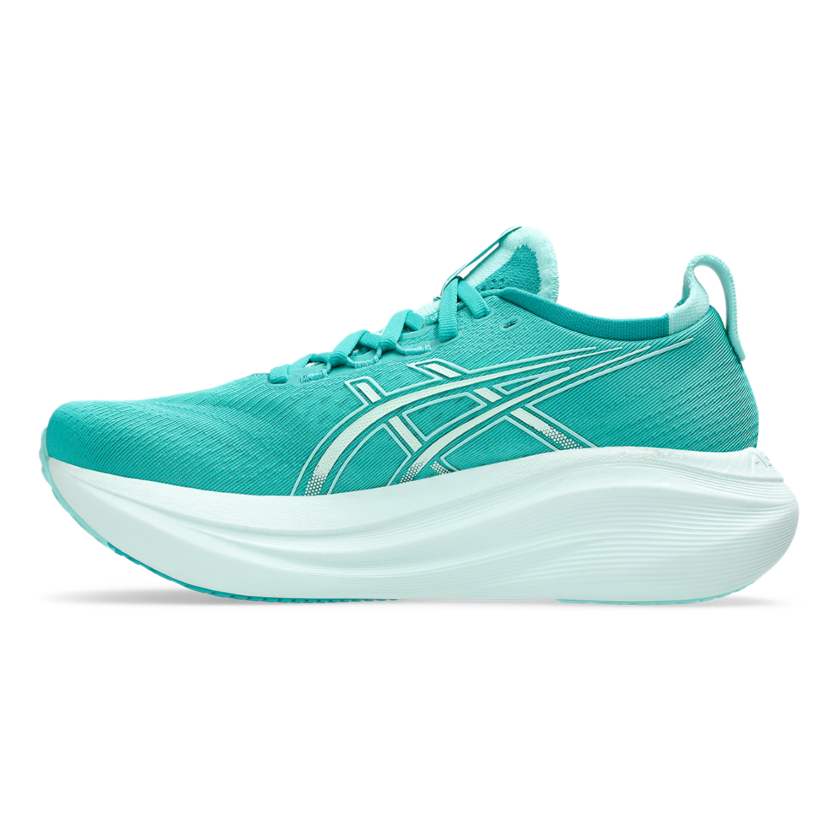 Asics Gel Nimbus 27 Wave Teal - Illuminate Mint — Wave Teal - Illuminate Mint — Size B — Width 5 — Side View