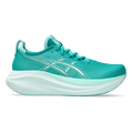Asics Gel Nimbus 27 Wave Teal - Illuminate Mint — Wave Teal - Illuminate Mint — Size B — Width 5 — Front View