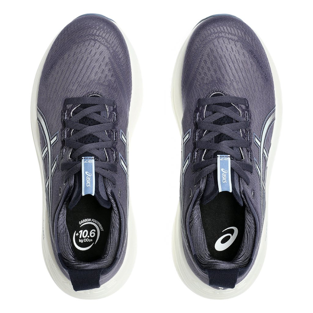 Asics Gel Nimbus 27 Indigo Fog - Cool Grey — Indigo Fog - Cool Grey — Size B — Width 5 — Back View