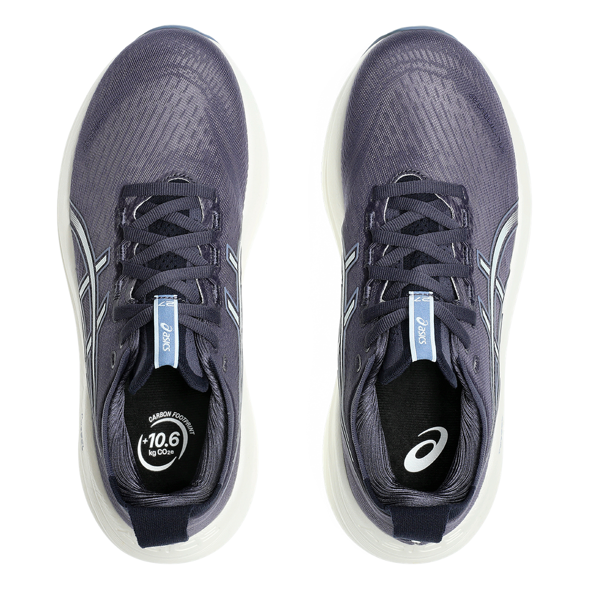 Asics Gel Nimbus 27 Indigo Fog - Cool Grey — Indigo Fog - Cool Grey — Size B — Width 5 — Back View