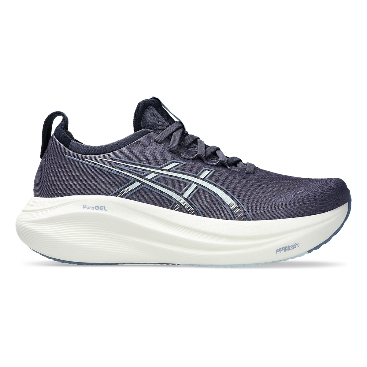 Asics Gel Nimbus 27 Indigo Fog - Cool Grey — Indigo Fog - Cool Grey — Size B — Width 5 — Front View