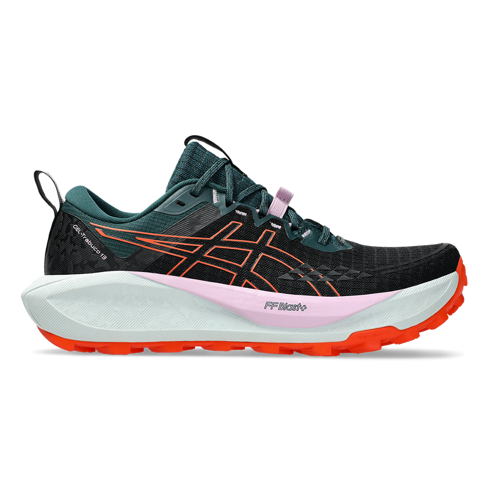 Asics Gel Trabuco 13 — Black - Nova Orange — Size B — Width 8.5 — Front View