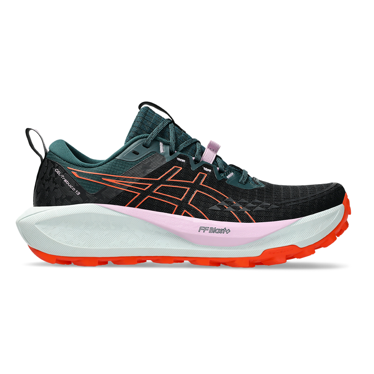 Asics Gel Trabuco 13 — Black - Nova Orange — Size B — Width 8.5 — Front View