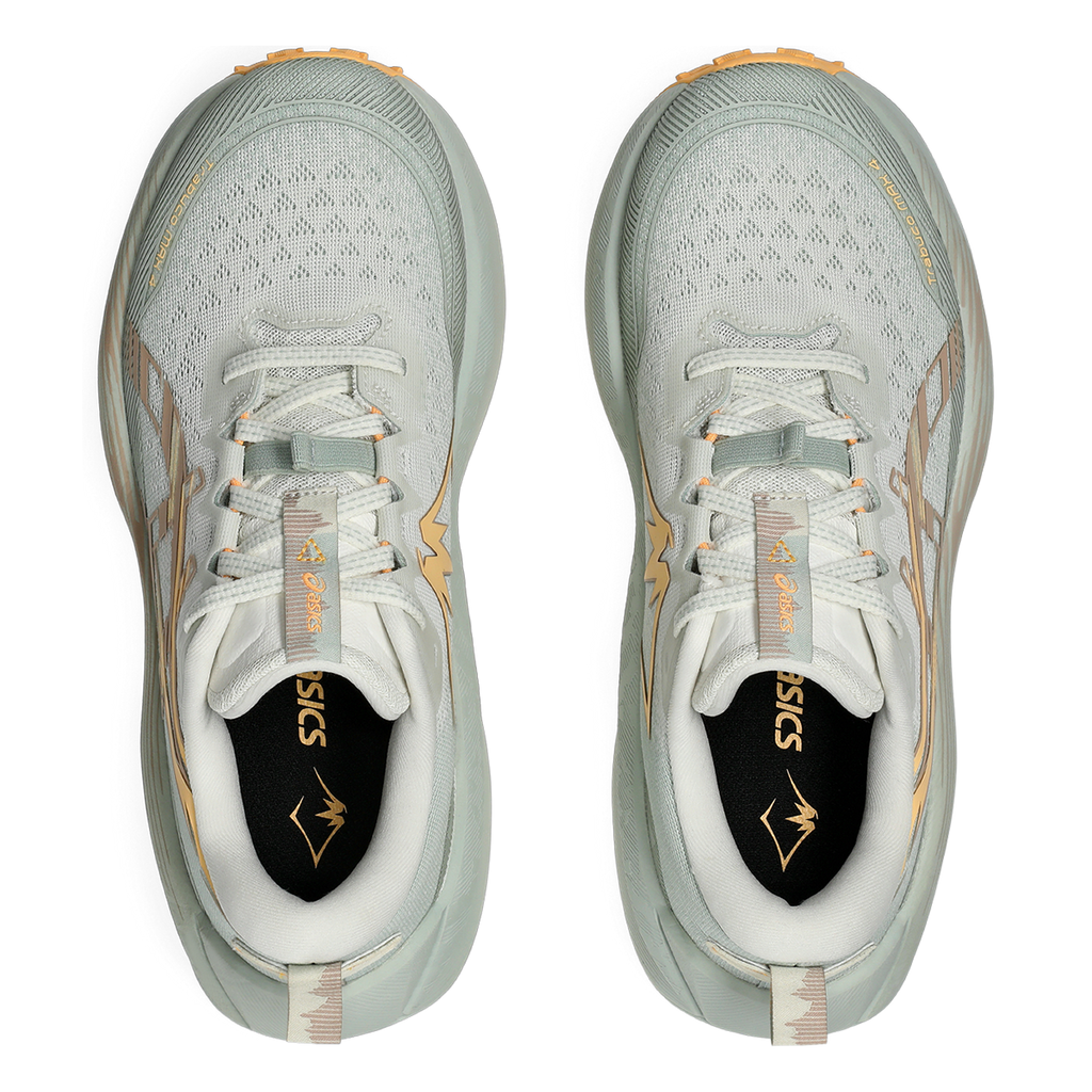 Asics Trabuco Max 4 — Cream - Dusty Steppe — Size B — Width 8.5 — Back View
