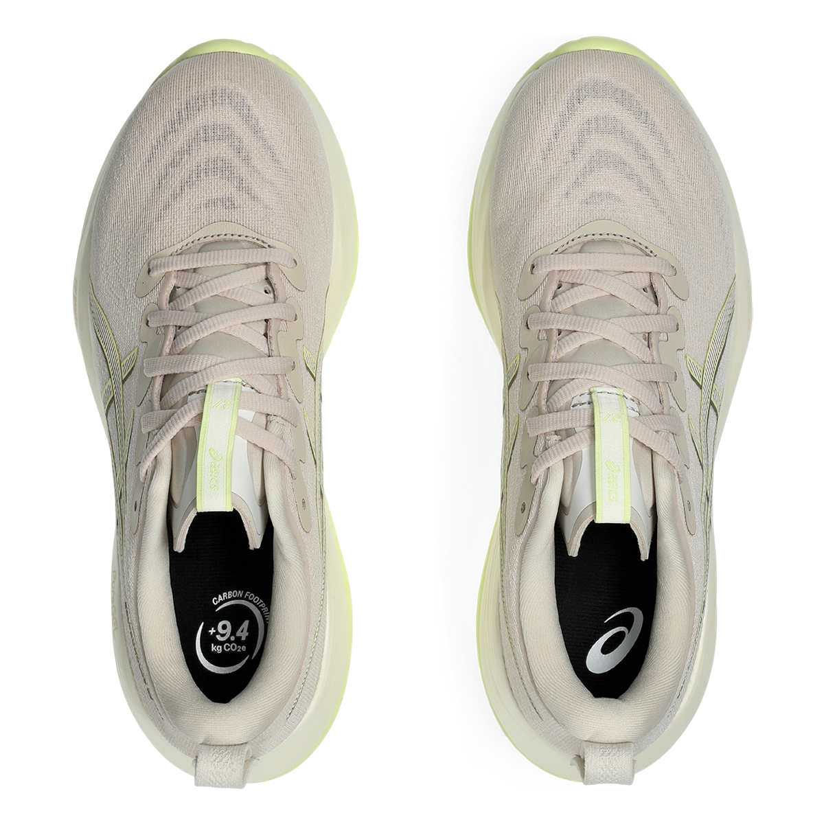 Asics Gel Cumulus 27 — Mineral Beige - Huddle Yellow — Size B — Width 5 — Back View