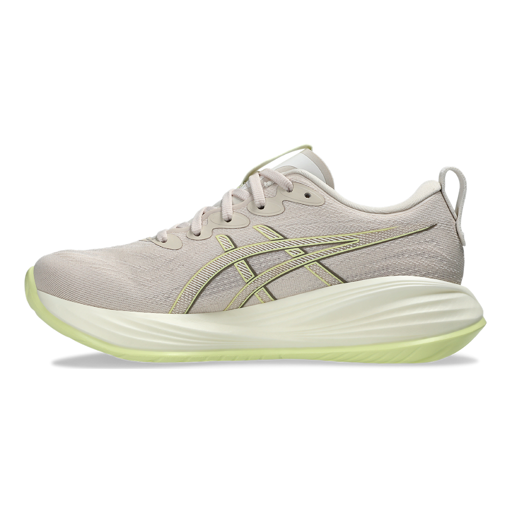 Asics Gel Cumulus 27 — Mineral Beige - Huddle Yellow — Size B — Width 5 — Side View