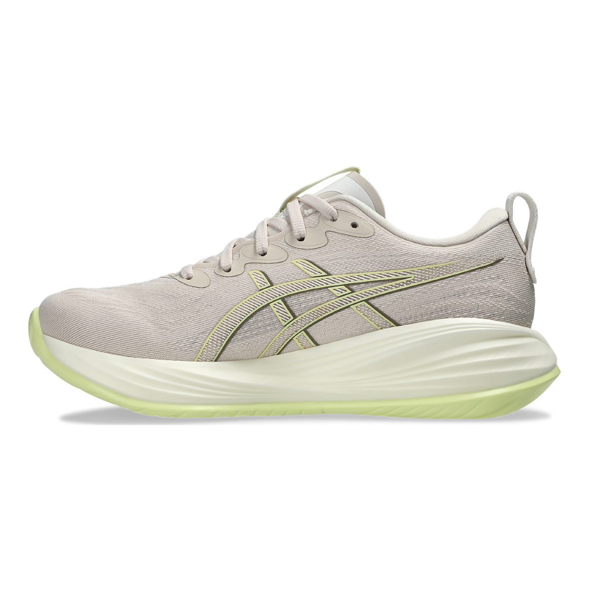 Asics Gel Cumulus 27 — Mineral Beige - Huddle Yellow — Size B — Width 5 — Side View
