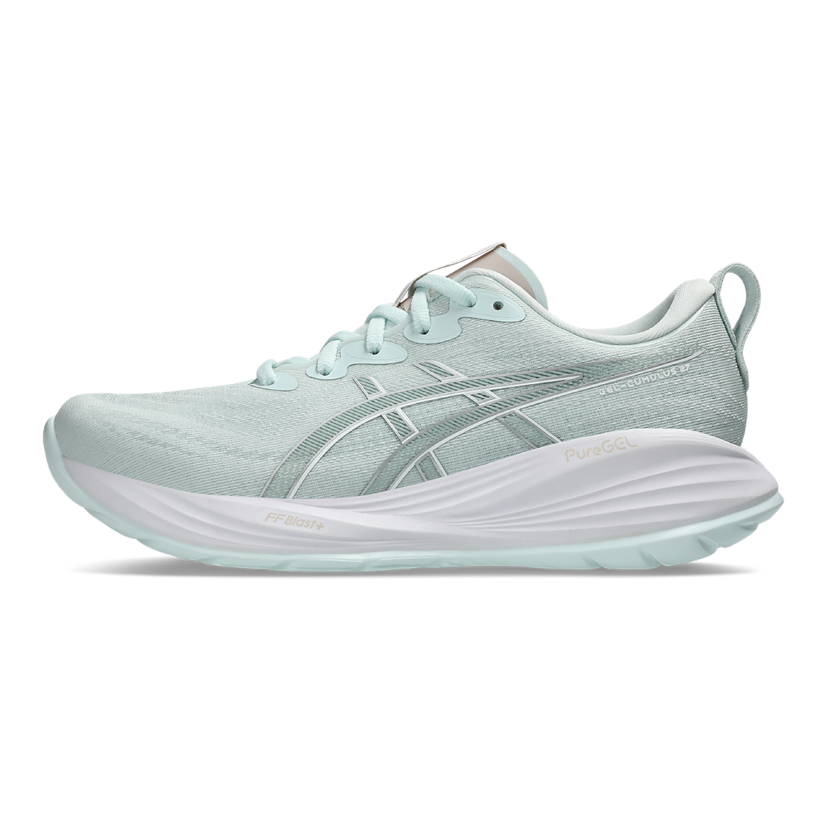 Asics Gel Cumulus 27 — Mineral Beige - Huddle Yellow — Size B — Width 5 — Lifestyle View