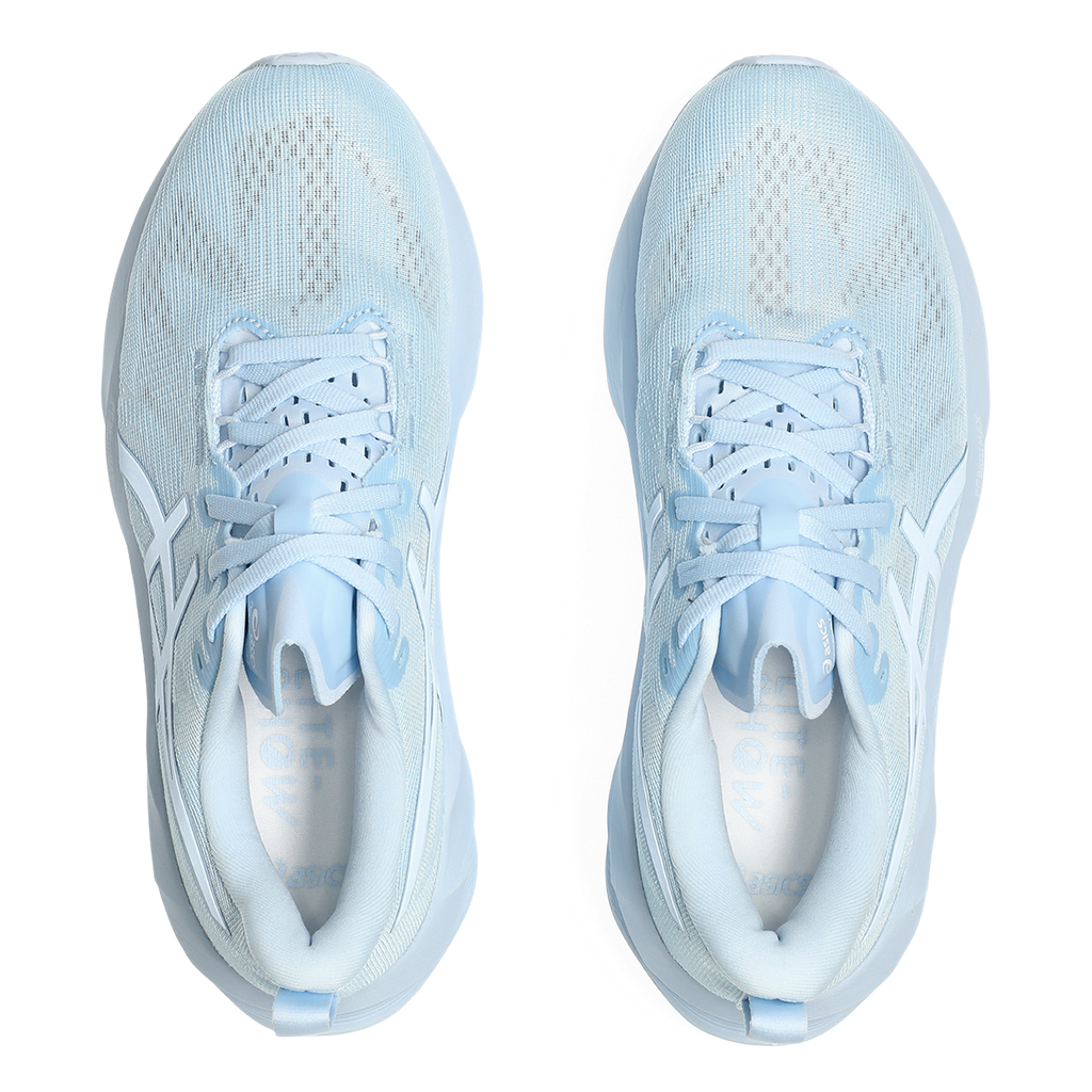 Asics Novablast 5 Lite-Show — Lite-Show - Light Blue — Size B — Width 10 — Back View