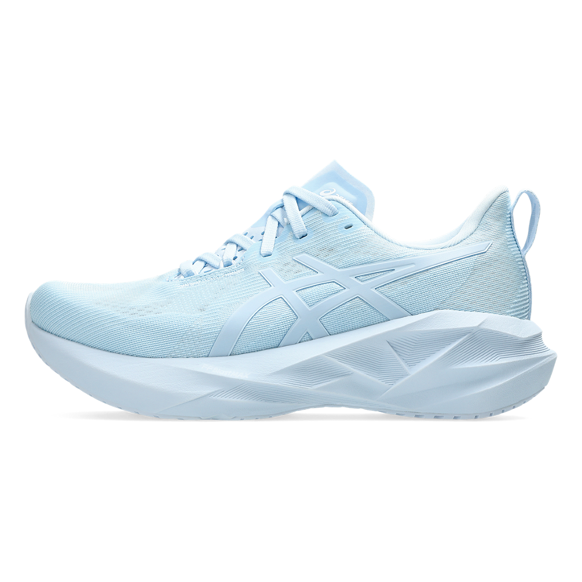 Asics Novablast 5 Lite-Show — Lite-Show - Light Blue — Size B — Width 10 — Side View
