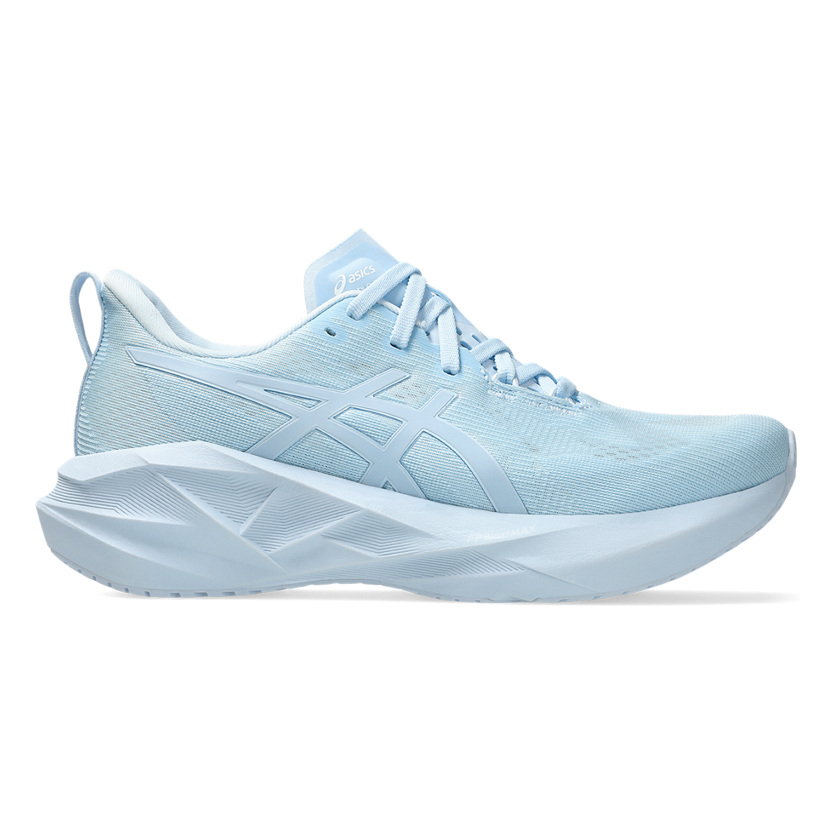 Asics Novablast 5 Lite-Show — Lite-Show - Light Blue — Size B — Width 10 — Front View