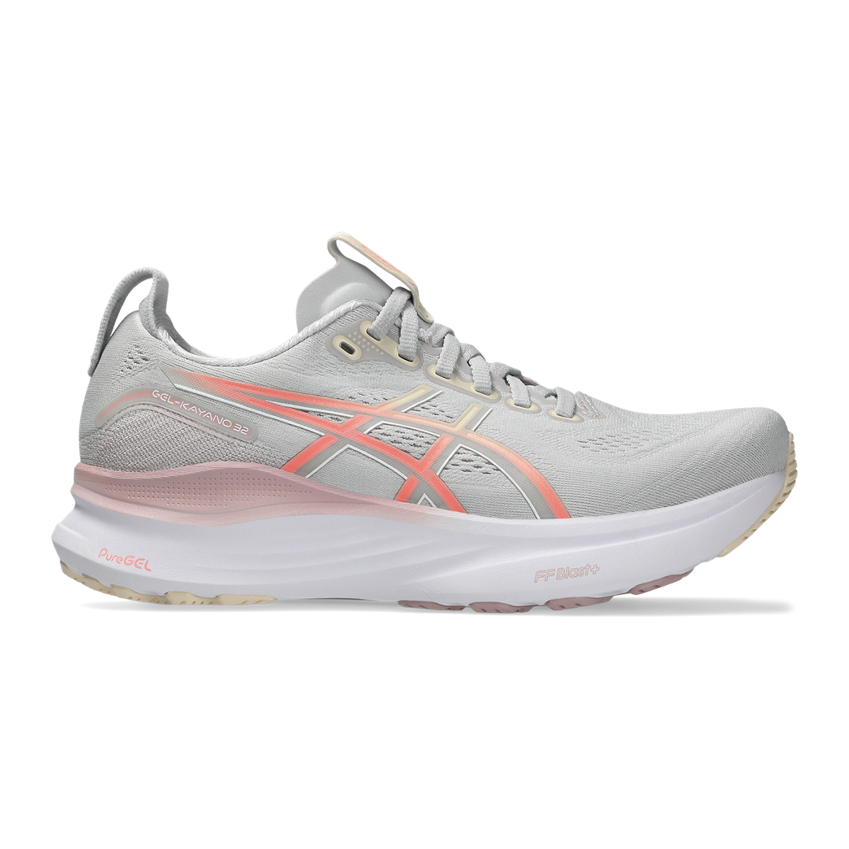 Asics Gel Kayano 32 — Cloud Grey - Seashell — Size B — Width 5 — Front View