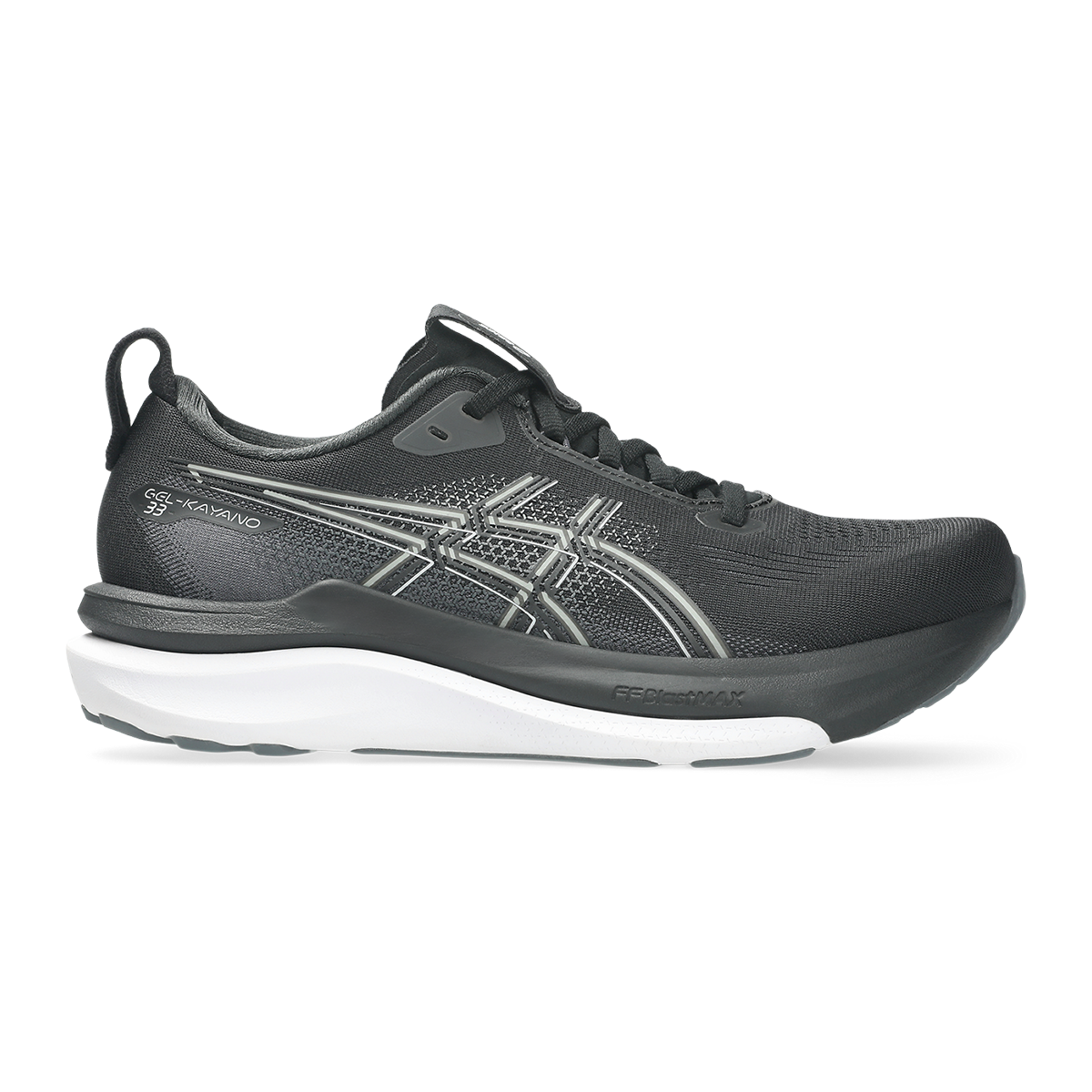Asics Gel Kayano 33 — Black - Black — Size B — Width 10 — Front View