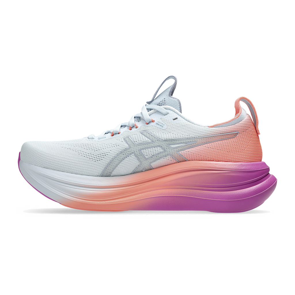 Asics Gel Nimbus 28 — Sky - Digital Sakura — Size B — Width 5 — Side View