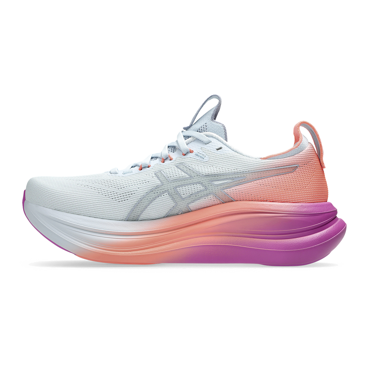 Asics Gel Nimbus 28 — Sky - Digital Sakura — Size B — Width 5 — Side View