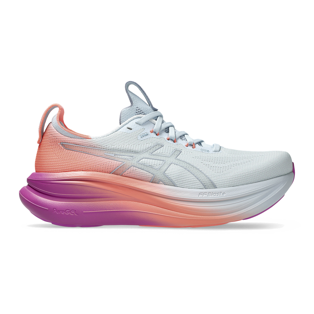 Asics Gel Nimbus 28 — Sky - Digital Sakura — Size B — Width 5 — Front View