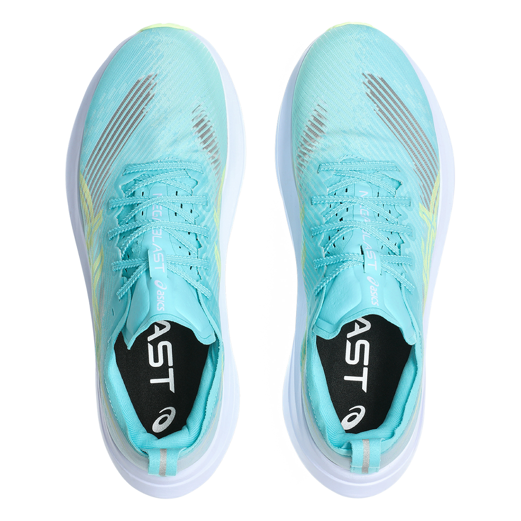 Asics Megablast — White - Piedmont Grey — Size D — Width 10 M / 11.5 W — Back View