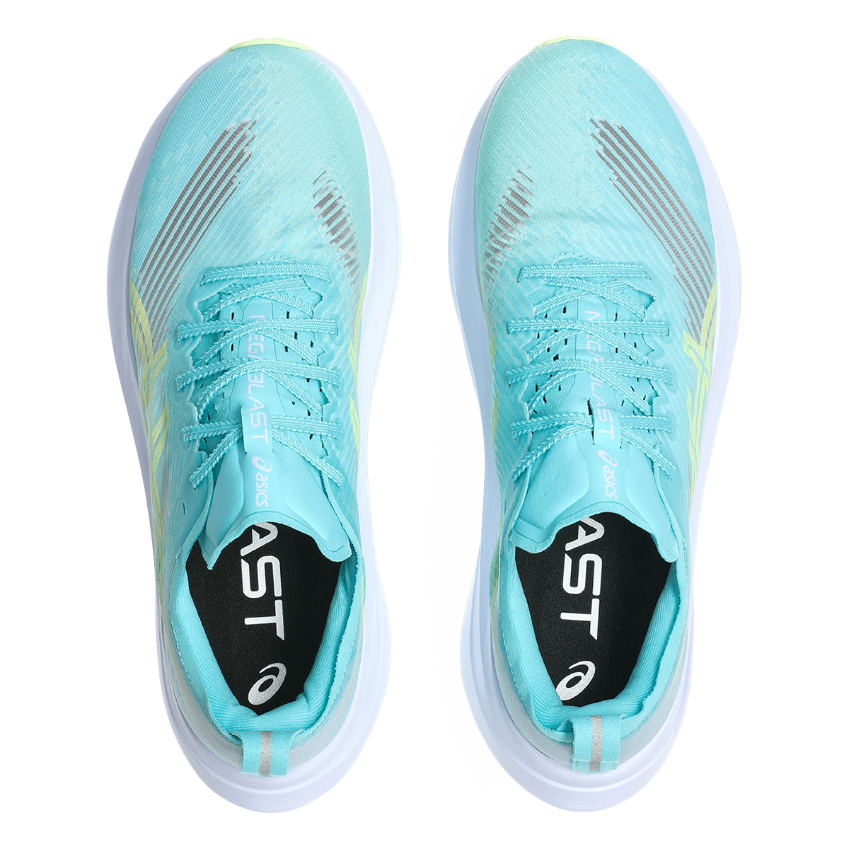 Asics Megablast — White - Piedmont Grey — Size D — Width 10 M / 11.5 W — Back View