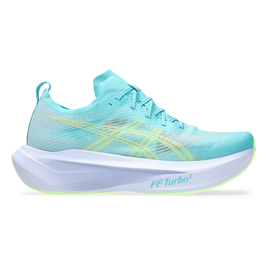 Asics Megablast — White - Piedmont Grey — Size D — Width 10 M / 11.5 W — Front View