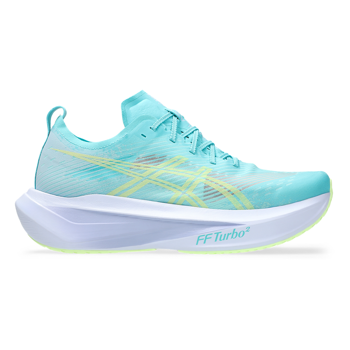 Asics Megablast — White - Piedmont Grey — Size D — Width 10 M / 11.5 W — Front View