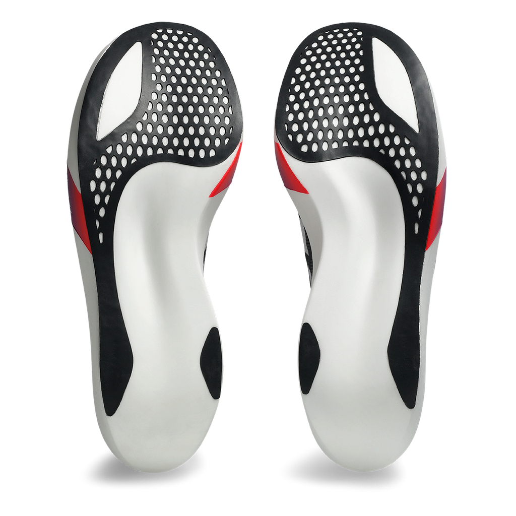 Asics Metaspeed Ray — White - Flash Red — Size D — Width 6 M / 7.5 W — Top View