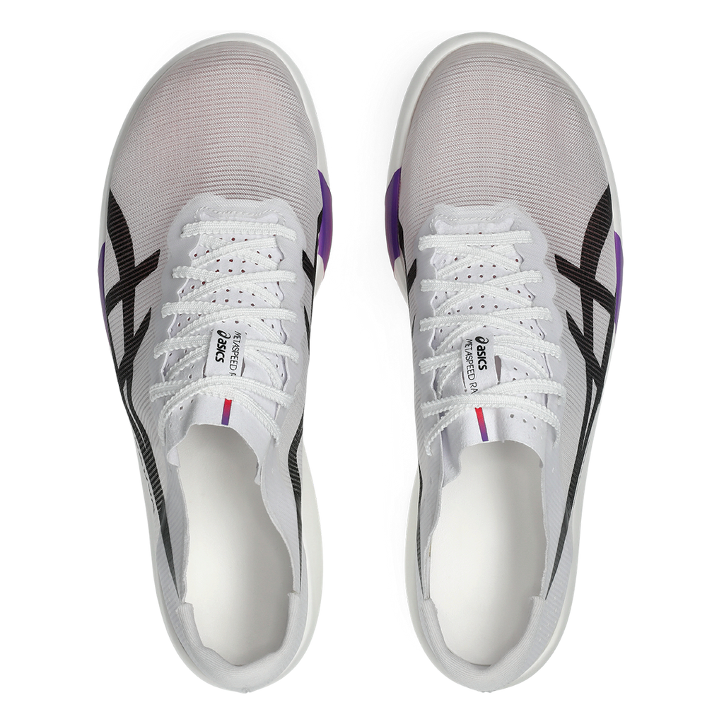 Asics Metaspeed Ray — White - Flash Red — Size D — Width 6 M / 7.5 W — Back View