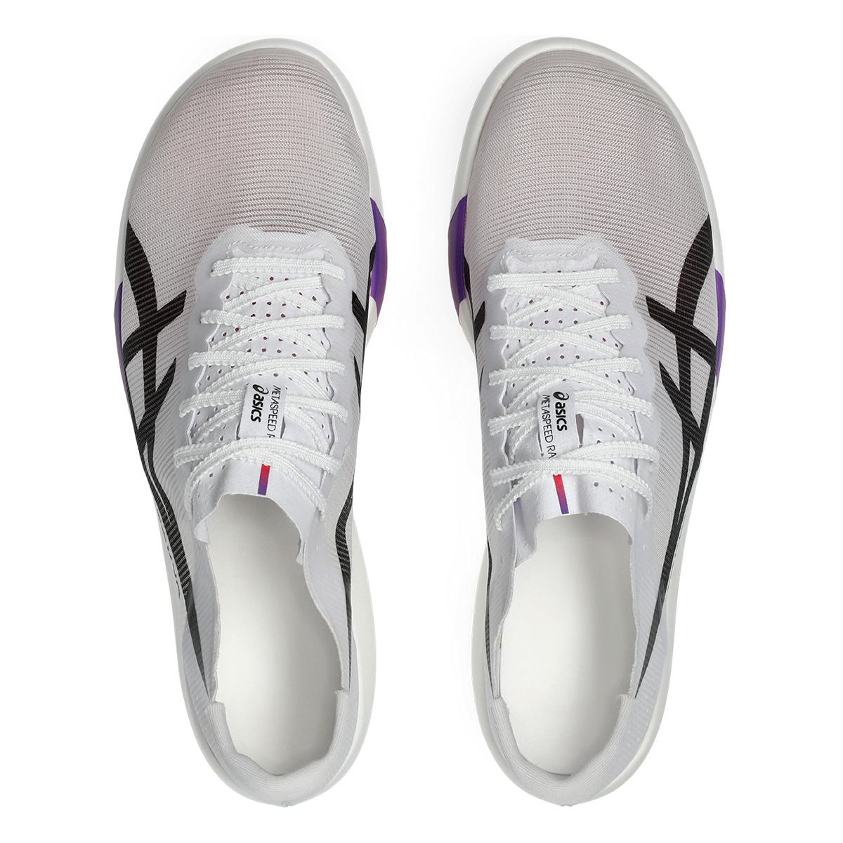 Asics Metaspeed Ray — White - Flash Red — Size D — Width 6 M / 7.5 W — Back View