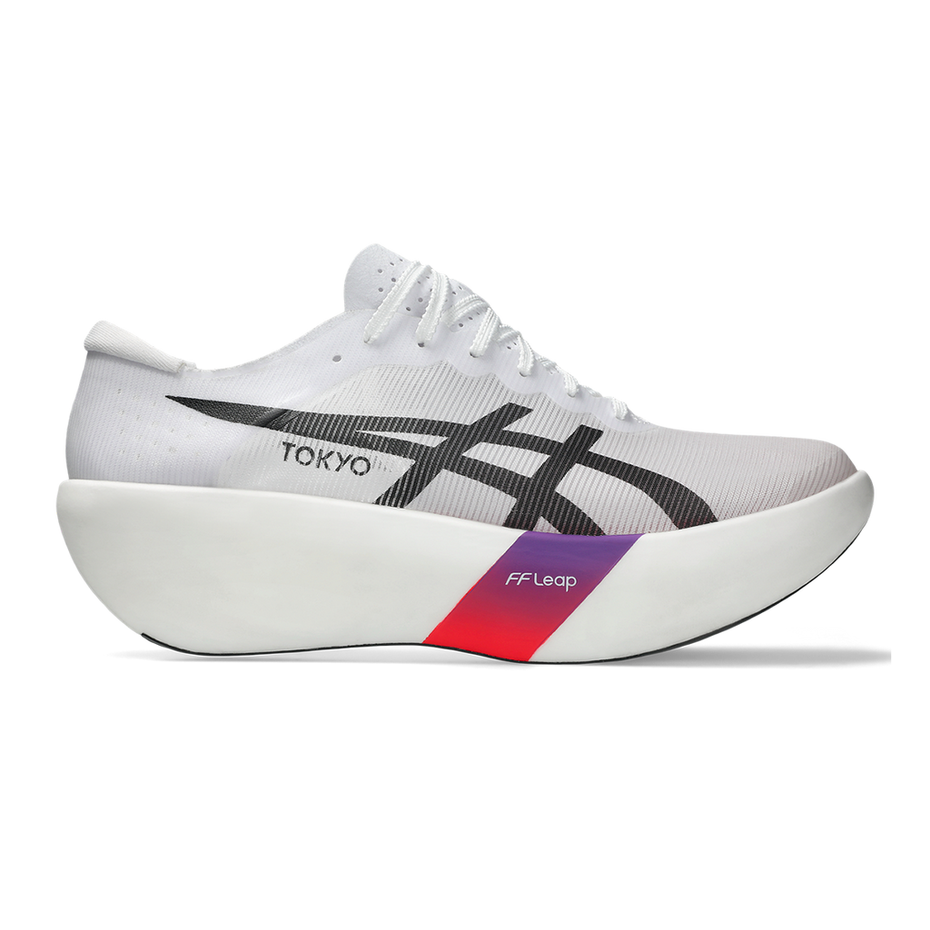 Asics Metaspeed Ray — White - Flash Red — Size D — Width 6 M / 7.5 W — Front View