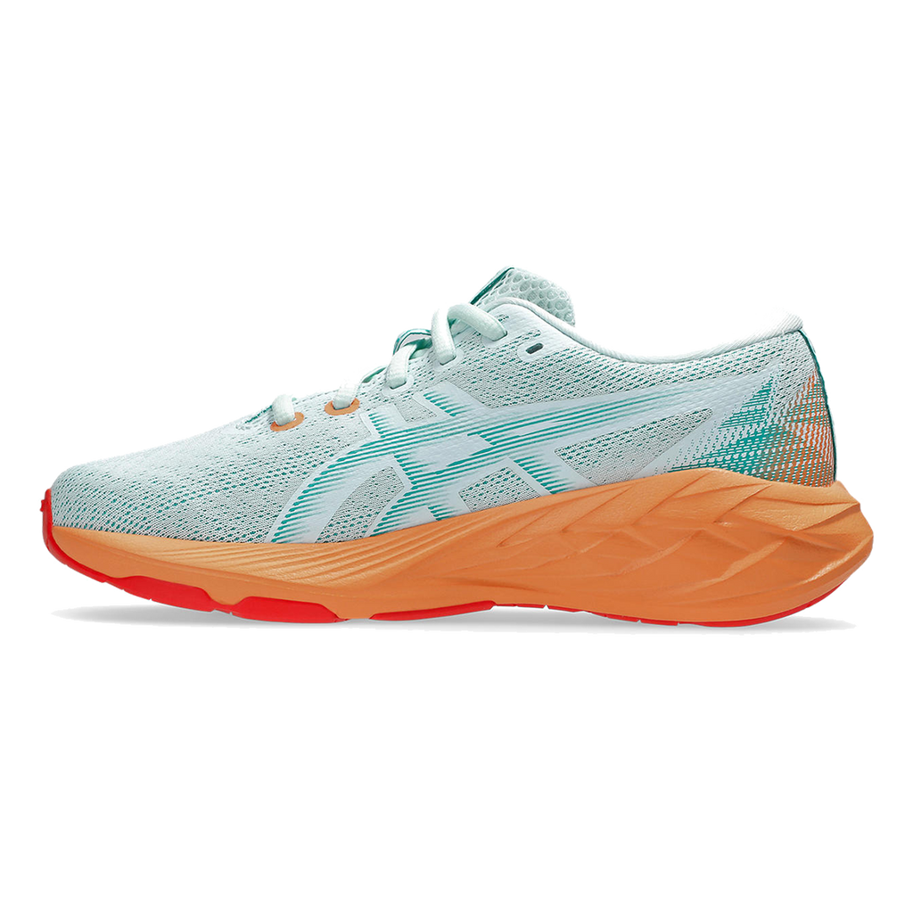 Asics Novablast 5 Grade School — Soothing Sea - Wave Teal — Size Y — Width 1 — Side View