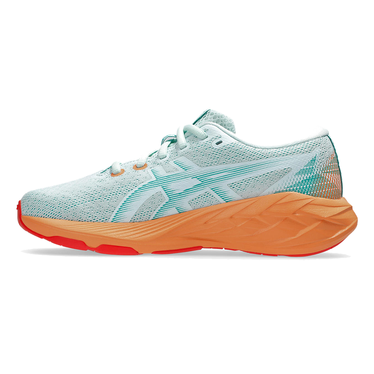 Asics Novablast 5 Grade School — Soothing Sea - Wave Teal — Size Y — Width 1 — Side View
