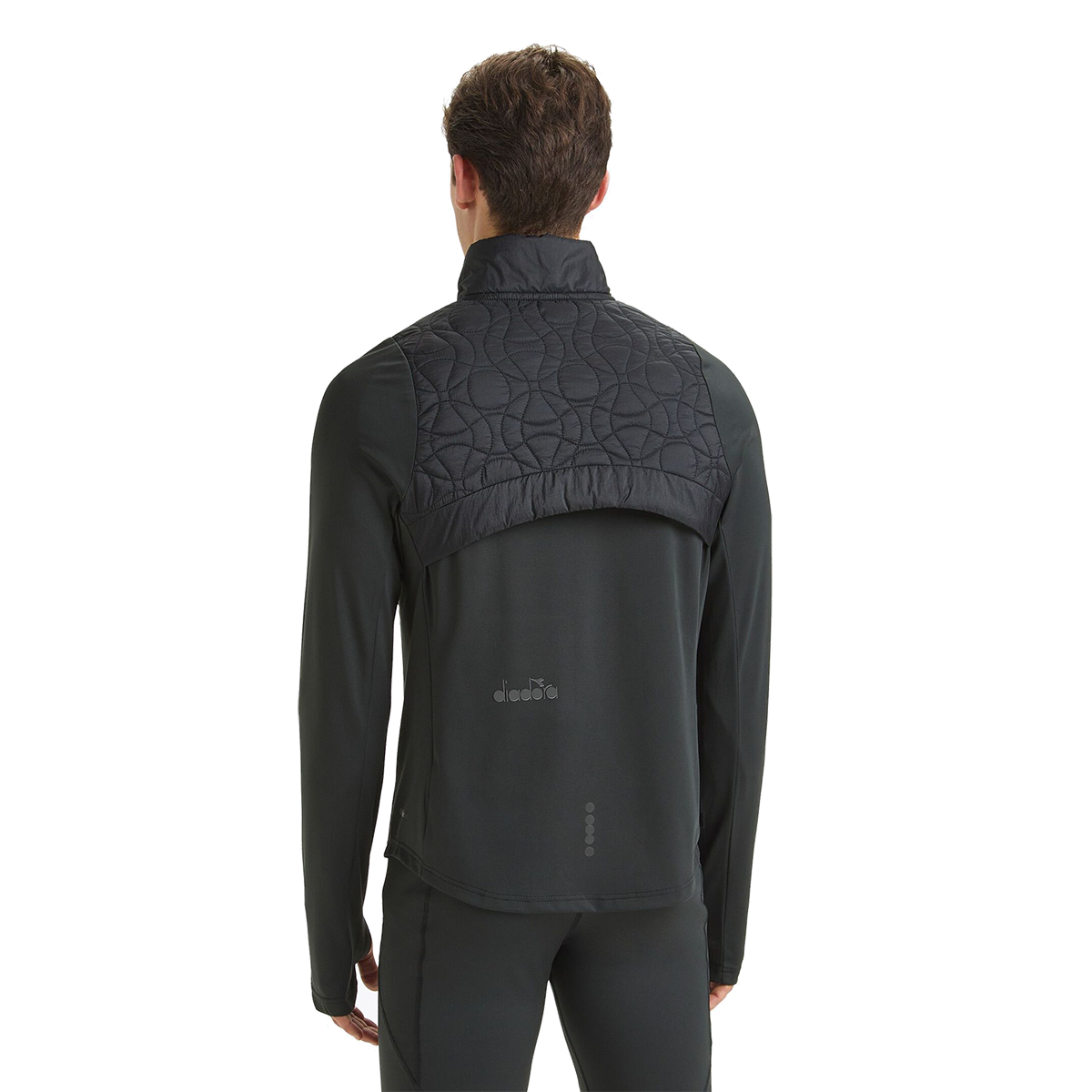 Diadora Run Winter Protection Jacket — Black — Size Small — Back View