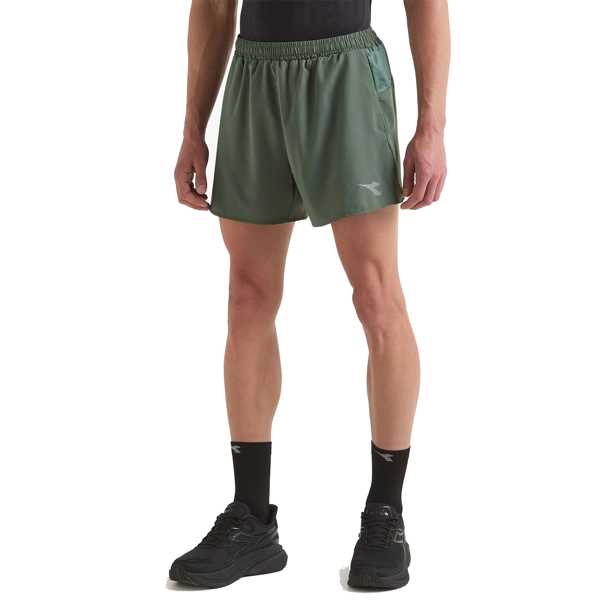 Diadora Super Light Shorts 5" — Black — Size Large — Front View