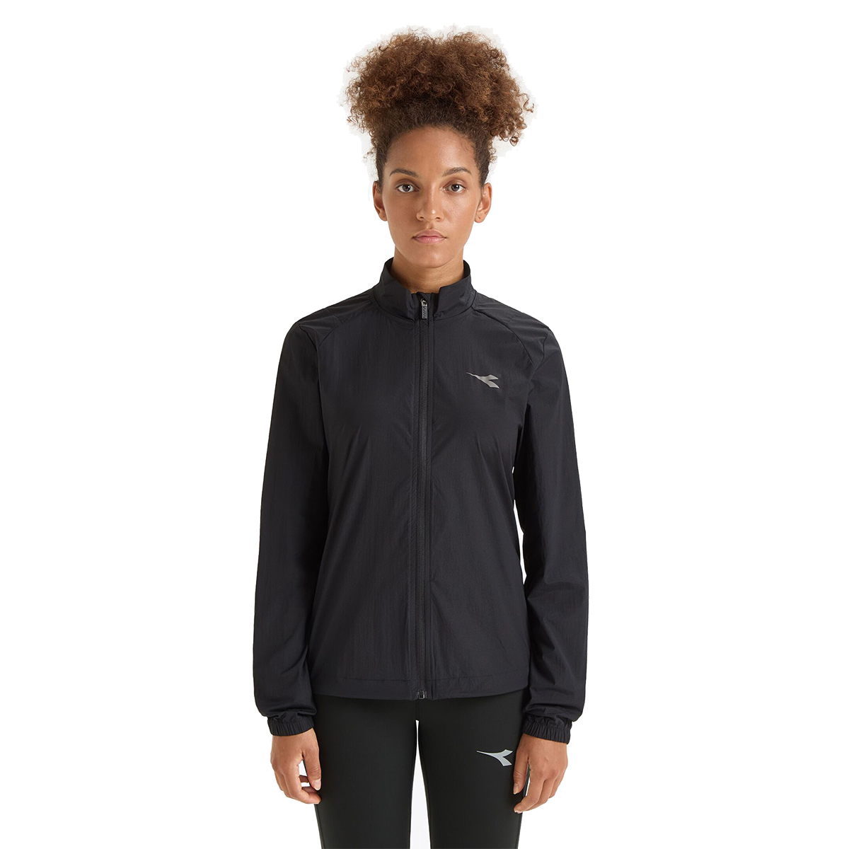 Diadora L. Packable Wind Jacket — Black — Size Medium — Back View