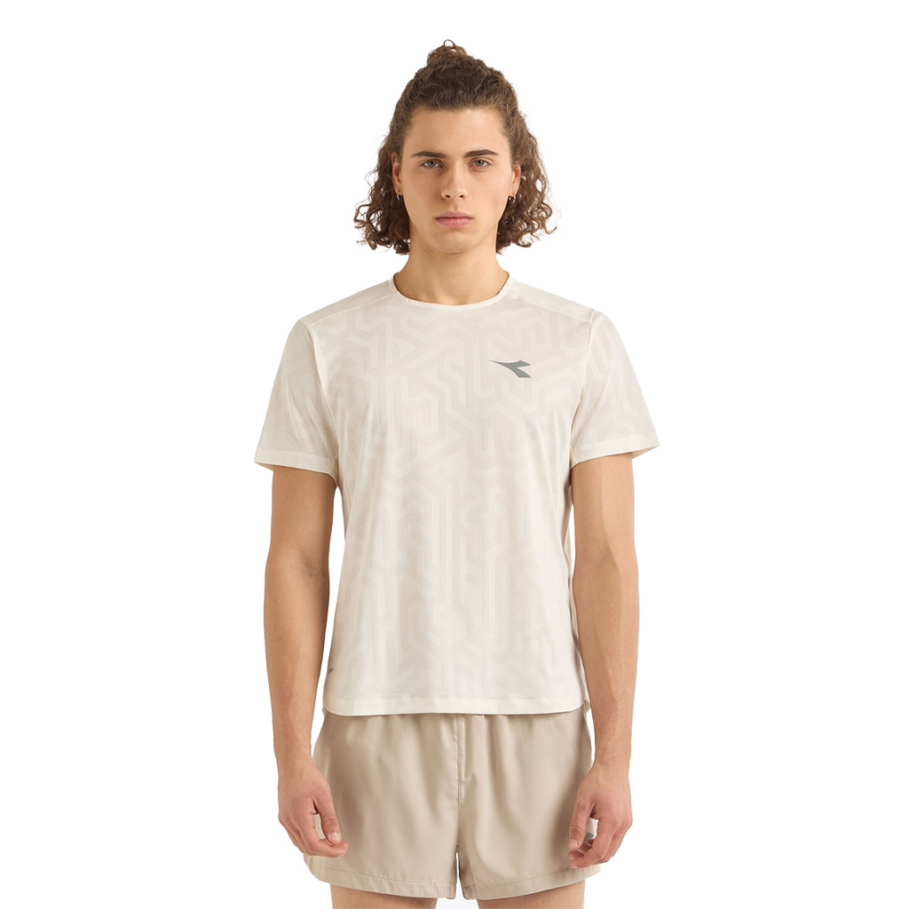 Diadora Super Light SS T-Shirt Whisper White — Whisper White — Size XSmall — Front View