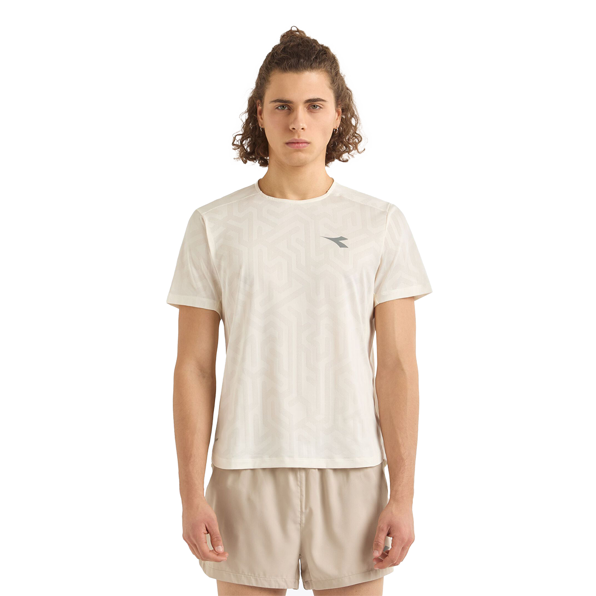 Diadora Super Light SS T-Shirt Whisper White — Whisper White — Size XSmall — Front View