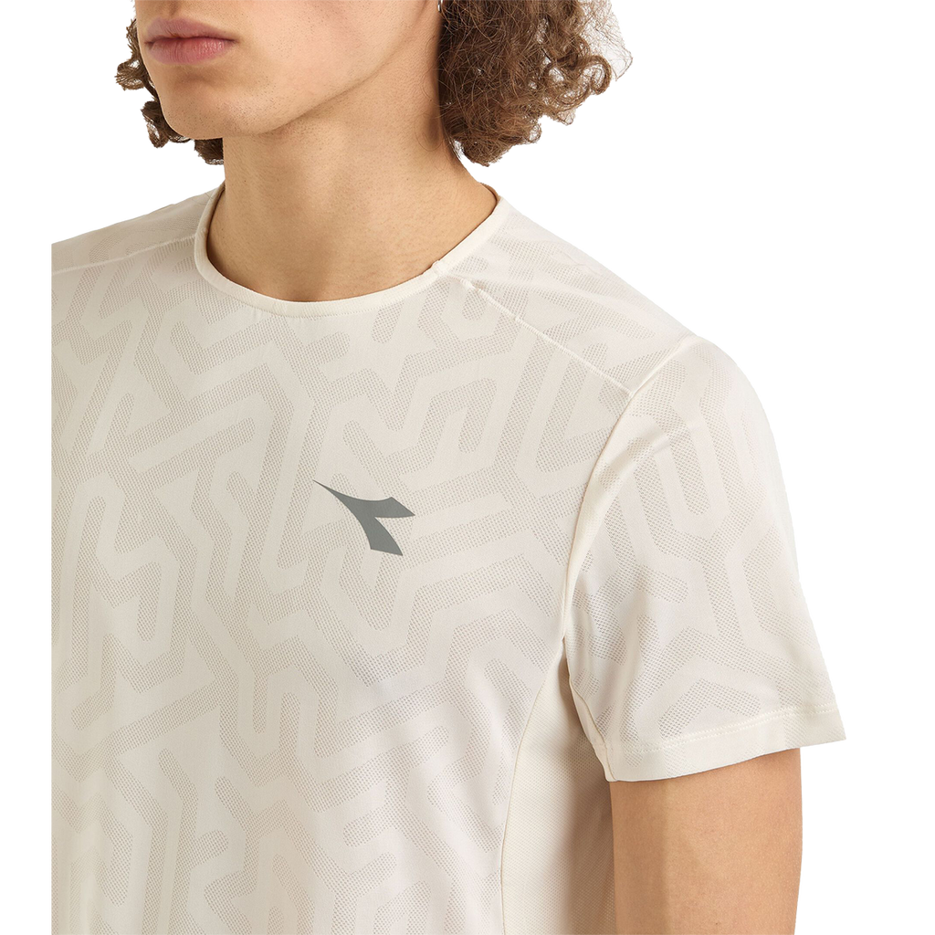 Diadora Super Light SS T-Shirt Whisper White — Whisper White — Size XSmall — Back View