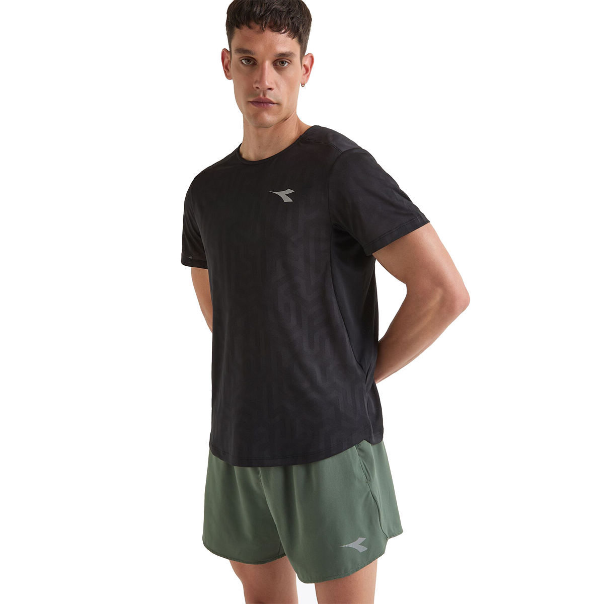 Diadora Super Light SS T-Shirt Black — Black — Size XSmall — Side View