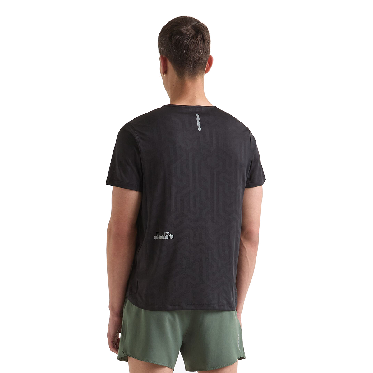 Diadora Super Light SS T-Shirt Black — Black — Size XSmall — Back View