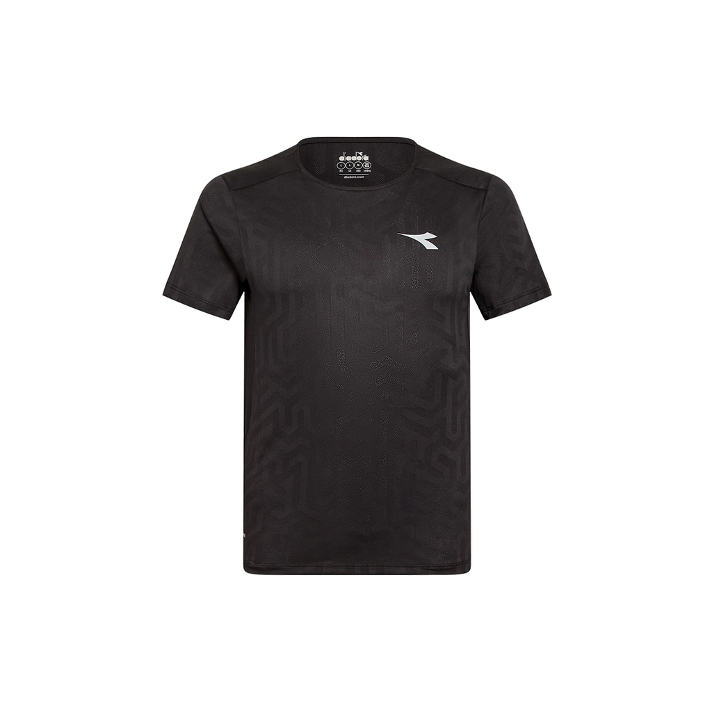 Diadora Super Light SS T-Shirt Black — Black — Size XSmall — Lifestyle View