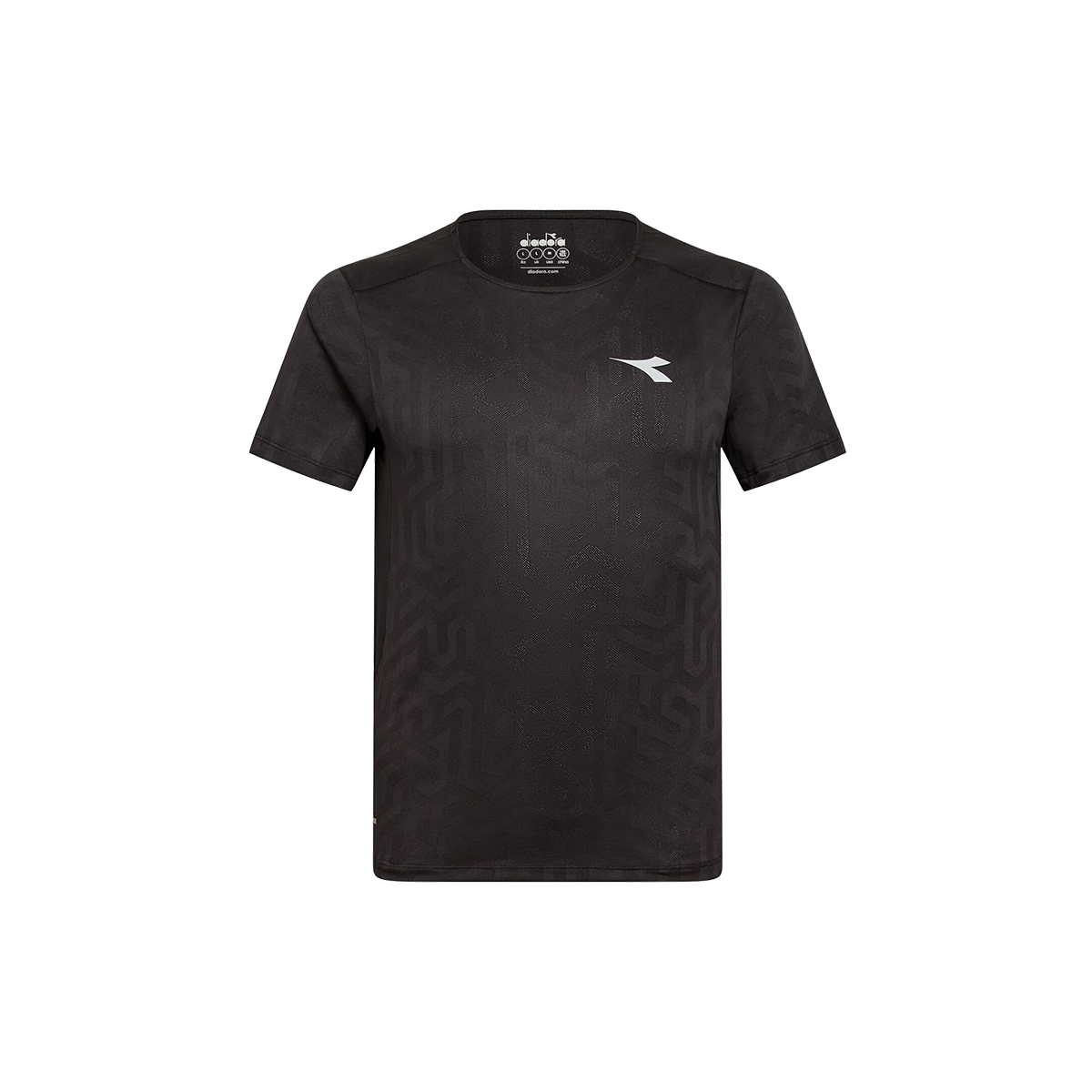 Diadora Super Light SS T-Shirt Black — Black — Size XSmall — Lifestyle View