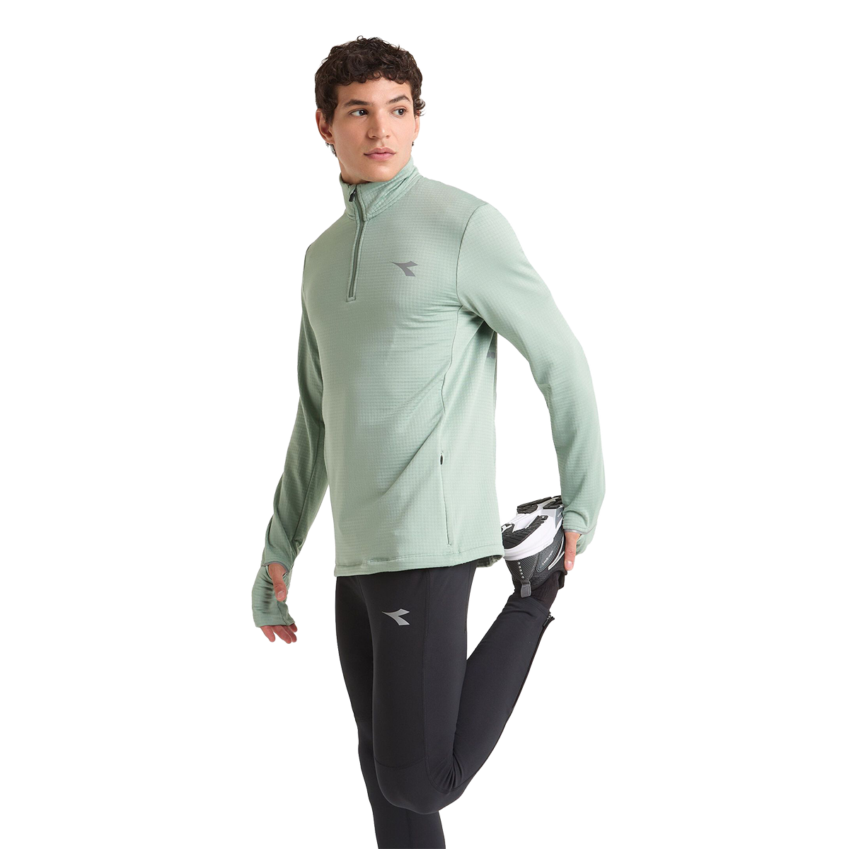 Diadora Warm Up Winter Protection Pullover — Black — Size Small — Side View